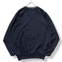 【定価約4万/美品】BARBA NAPOLI Ｖネック セーター ネイビー L