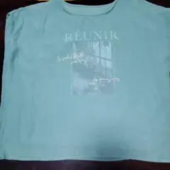 RÉUNIR フォトプリント 半袖 Tシャツ カットソー ミントグリーン