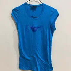 値下げ！EMPORIO ARMANI 水色　シンプルロゴ　タンクトップ　40