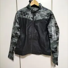迷彩 ブラック ライディングジャケット Lサイズ