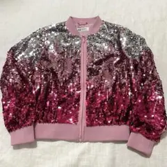 H&M 140cm スパンコール ブルゾン ジャケット