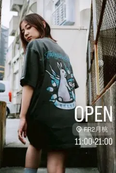 FR2月桃 エドハーディー風 Tシャツ ブラック Mサイズ 2色ともあり 