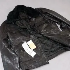 BALLY バリー シープレザー ライダース ファー襟 M 黒 ダブルジップ