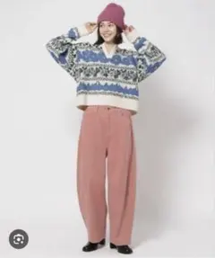 niko and... ホニョコールバレルパンツピンク