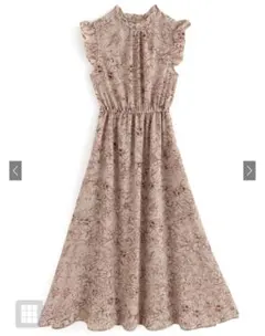 GRL グレイル 花柄フリルノースリーブフレアワンピース on159