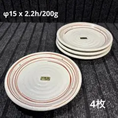美濃焼 粉引赤絵彩 5.0丸皿のサムネイル