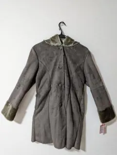 【美品】ムートン調フード付きコート