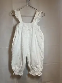 【プティマイン】白レース柄 サロペット Sサイズ