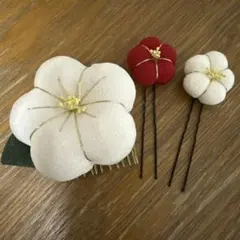 髪飾り3点セット　花