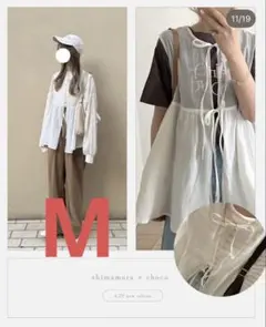 しまむら　choco　シアーティアードベスト　ホワイト　Mのサムネイル