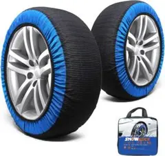 非金属 タイヤチェーン 布製 黒と青XS スノーチェーン 簡単装着 軽自動車