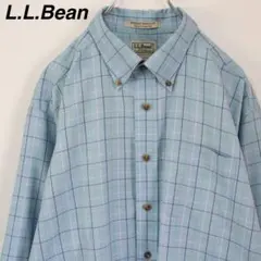 【パステルカラー】エルエルビーン BDシャツ チェック柄 ペールトーン 水色