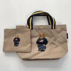 【新品/ポーチ付】ラルフローレン　ポロベア　バッグ　ベージュ