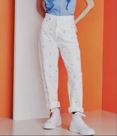 美品 ダブルスタンダード ダブスタ ハート パンツ ホワイト 36