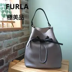 【FURLA】極美品✨コスタンザ グレー バイカラー バケツ型バッグ