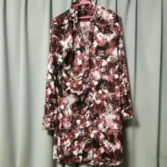 civarize V系　花柄シャツ1　フラワー　ブル　バララドレープ　ロックgのサムネイル
