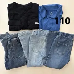 半袖 Tシャツ 襟付き デニム スウエムパンツ 男の子 春 夏 秋110