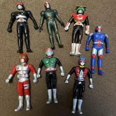 当時物・日本製 昭和特撮ミニソフビ 11体セット仮面ライダー10体＋