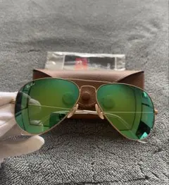 Ray-Ban アビエーター サングラス ゴールド58-14