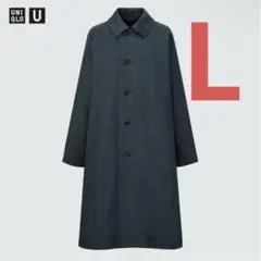ユニクロU ステンカラーコート L ブルー 452376