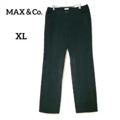 【マックス& コー】ブラックパンツ　スラックス　カジュアル　XL