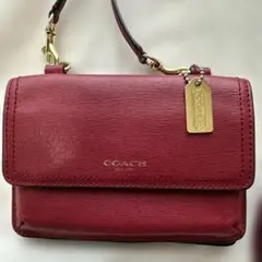 オールドコーチ COACH ポーチ レッド 赤 ヴィンテージ タグ付