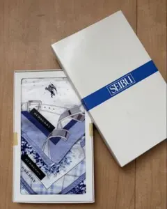 Burberry 大判ハンカチ2枚セット 青系