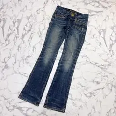 レッドペッパー 24 デニムパンツ フレアジーンズ インディゴブルー 通勤 通学のサムネイル
