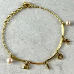 Christian Dior ブレスレット ピンクパール ゴールド チェーン