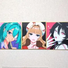 手描き アナログイラスト 小色紙 女の子