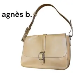 【美品】agnes b. レザー ショルダーバッグ ワンショルダー ベージュ