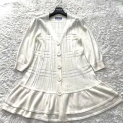 美品✨バーバリーブルーレーベル　ノバチェック　フレア　カーディガン　38