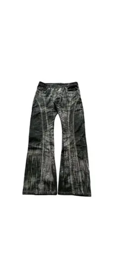 着画アリ semantic design flocked flare pants