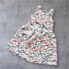 H&M 蝶々柄 ノースリーブワンピース