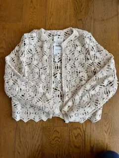 【ZARA】クロシェニットカーディガン