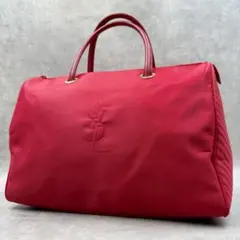 イブサンローラン YSL ロゴ　ボストンバッグ レッド