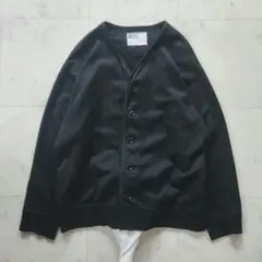 MHL. カーディガン 麻混 コットンリネン 黒 ブラック L 日本製のサムネイル