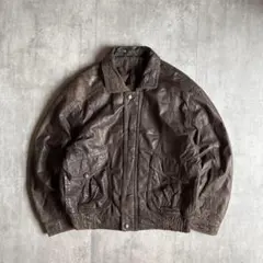 【90s vintage】フライトジャケット　レザーブルゾン　短丈　本革　ユーロ