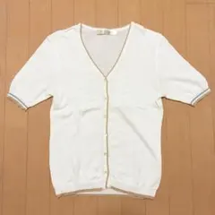 SPICK＆SPAN　スピックアンドスパン　日本製　半袖カーディガン　白のサムネイル