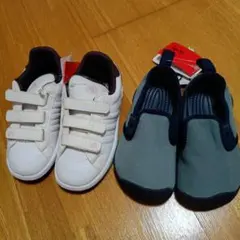 タグ付き　adidas キッズスニーカー クロックス　スリッポン 2足セットのサムネイル