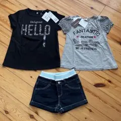 新品未使用 AEON女の子夏服3点セット 120-130