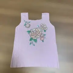 花柄ビーズ装飾の薄紫タンクトップのサムネイル