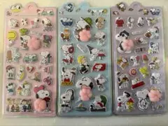 【３枚セット】　スヌーピー　ぷっくりシール　肉球　ぷにぷに　マシュマロシール