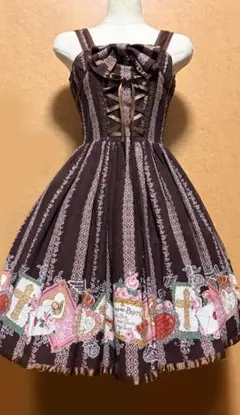 コルセット風 Poison de l'amour柄ジュリエットジャンパースカート