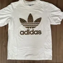 アディダスオリジナルス モノグラム トレフォイルロゴ Tシャツ 白 半袖Tシャツ