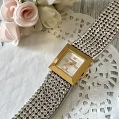 【希少】Swarovski スワロフスキー 時計 エリス ストーンベルト YG