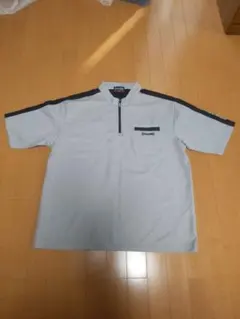 5L SPALDING ゴルフウェア　グレー ジップアップシャツ