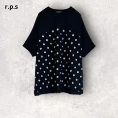 アールピーエス　半袖Tシャツ　カットソー　ドット柄　ブラックのサムネイル