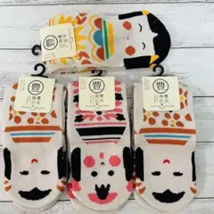 豊天商店 靴下 4足セット くつ下 23-25cm 和柄 レディース 新品