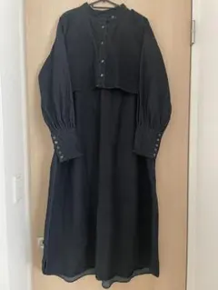 デニムの長袖シャツワンピース